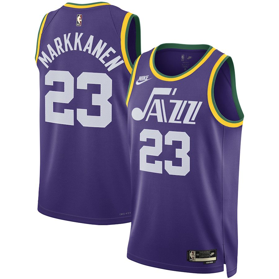 Men Utah Jazz 23 Lauri Markkanen Nike Purple Classic Edition 2023-24 Swingman Replica NBA Jersey